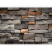 Photo Wallpaper Stone fortress - textured grey and brown stone blocks 91350 additionalThumb 1