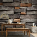 Photo Wallpaper Stone fortress - textured grey and brown stone blocks 91350 additionalThumb 4