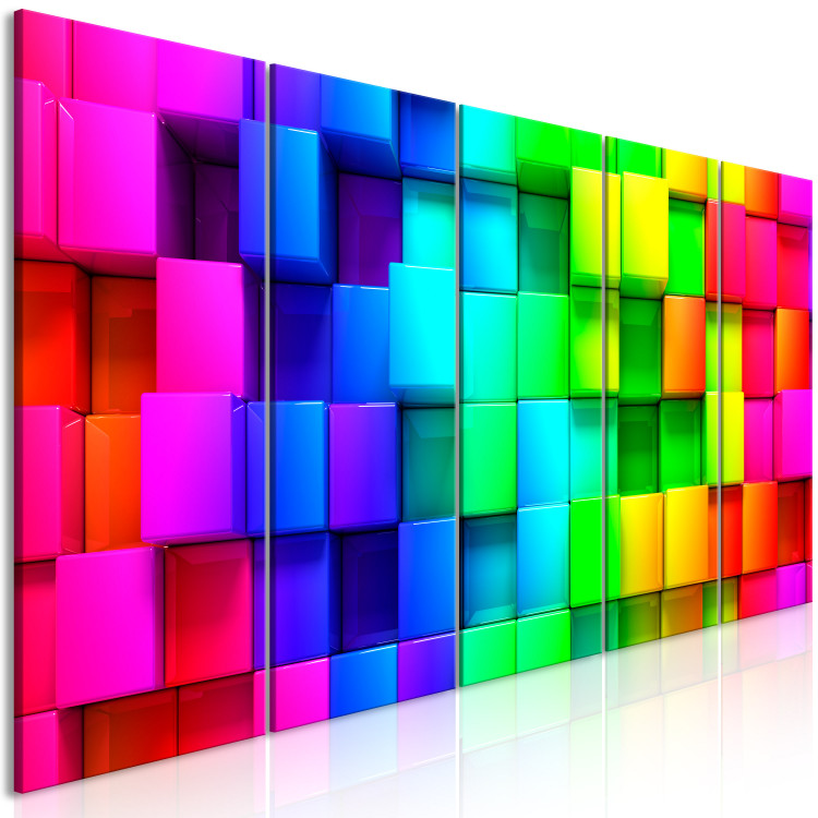 Canvas Print Colourful Cubes (5 Parts) Narrow 113760 additionalImage 2