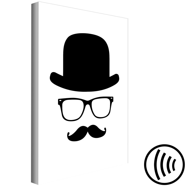 Canvas Art Print Man in a Hat (1-part) - Black and White Graphic Motif 115060 additionalImage 6