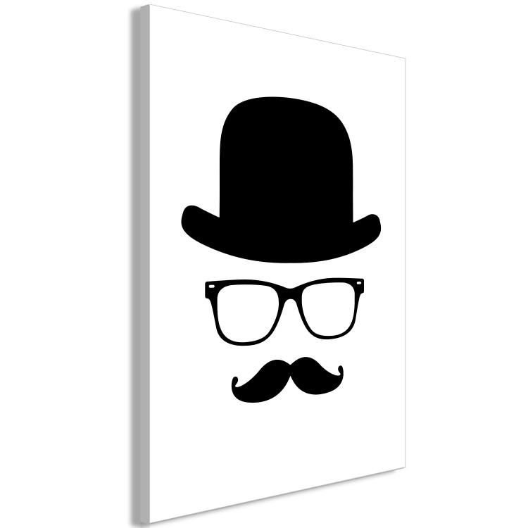 Canvas Art Print Man in a Hat (1-part) - Black and White Graphic Motif 115060 additionalImage 2