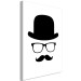 Canvas Art Print Man in a Hat (1-part) - Black and White Graphic Motif 115060 additionalThumb 2