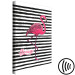 Canvas Art Print Bird of Youth (1-part) - Flamingo Against Black and White Stripes 115260 additionalThumb 6