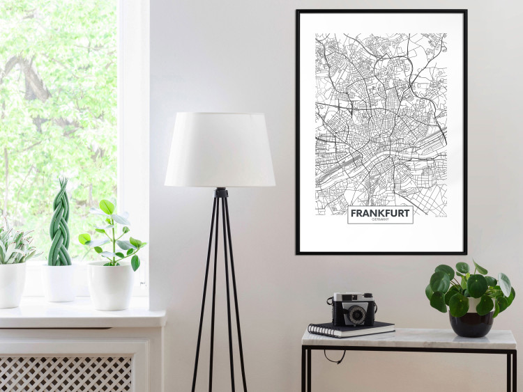 Poster Map of Frankfurt - black and white map of a German city with label 116360 additionalImage 4