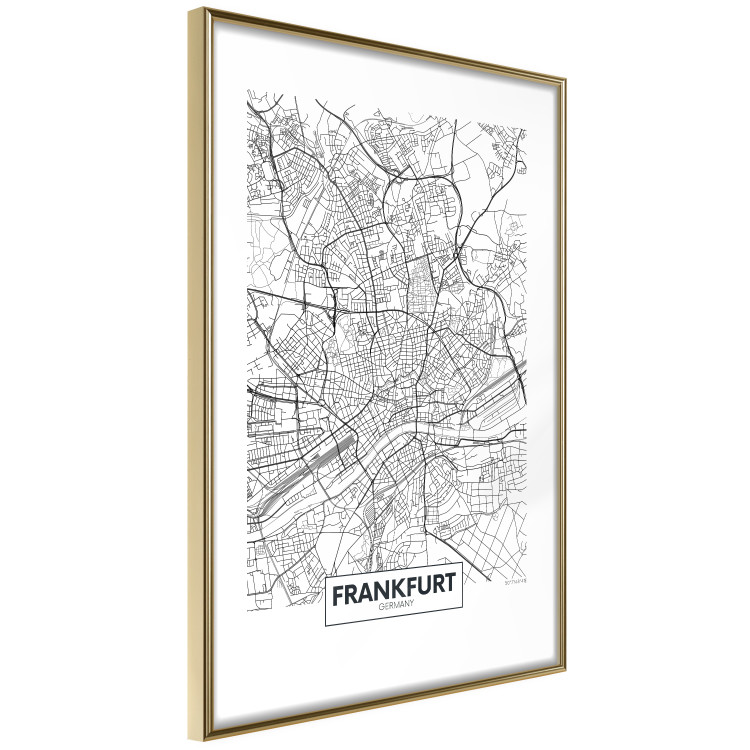 Poster Map of Frankfurt - black and white map of a German city with label 116360 additionalImage 6