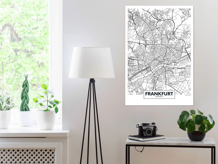 Poster Map of Frankfurt - black and white map of a German city with label 116360 additionalImage 17