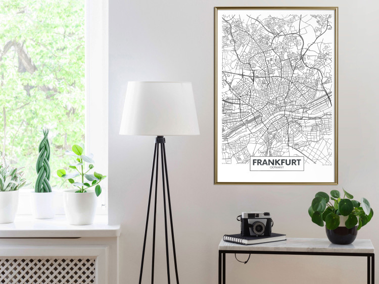 Poster Map of Frankfurt - black and white map of a German city with label 116360 additionalImage 5