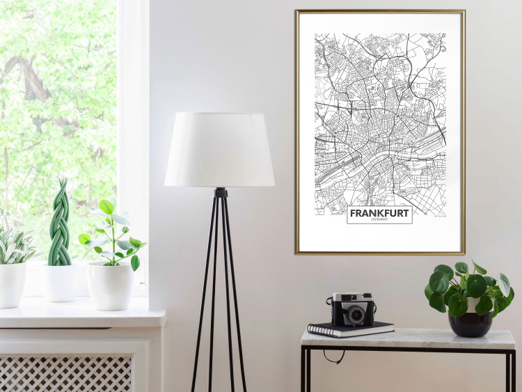Poster Map of Frankfurt - black and white map of a German city with label 116360 additionalImage 13