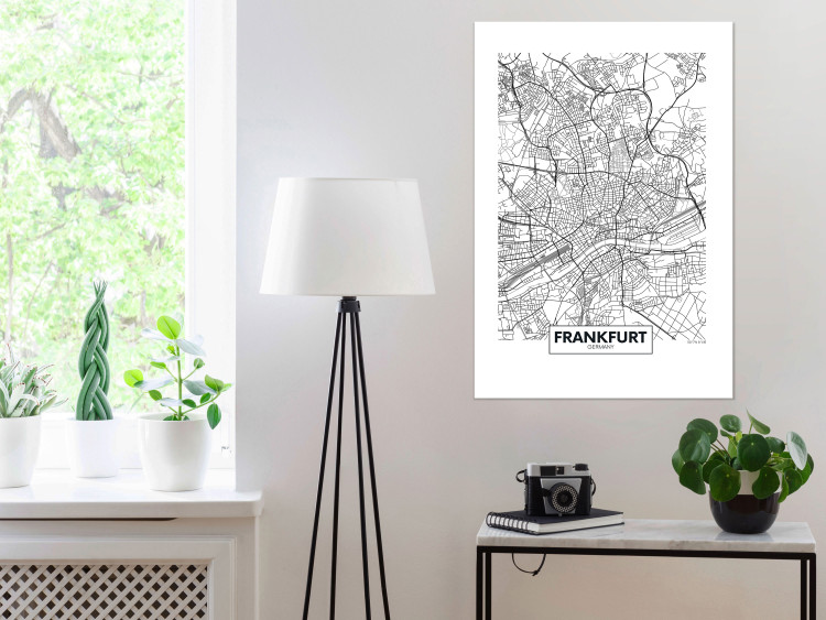 Poster Map of Frankfurt - black and white map of a German city with label 116360 additionalImage 2