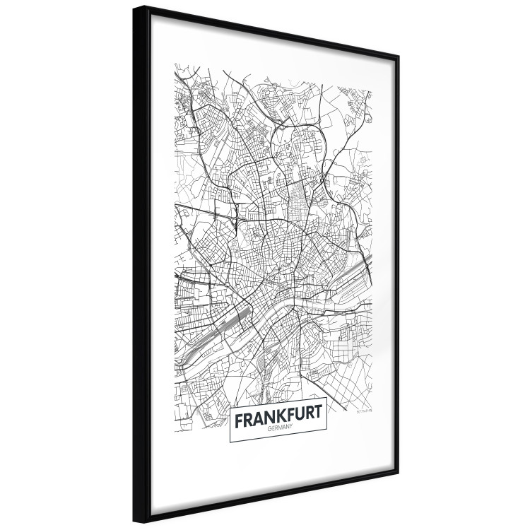 Poster Map of Frankfurt - black and white map of a German city with label 116360 additionalImage 11