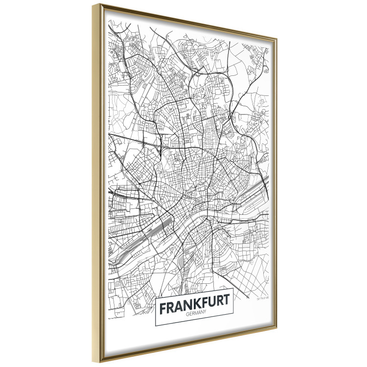 Poster Map of Frankfurt - black and white map of a German city with label 116360 additionalImage 12
