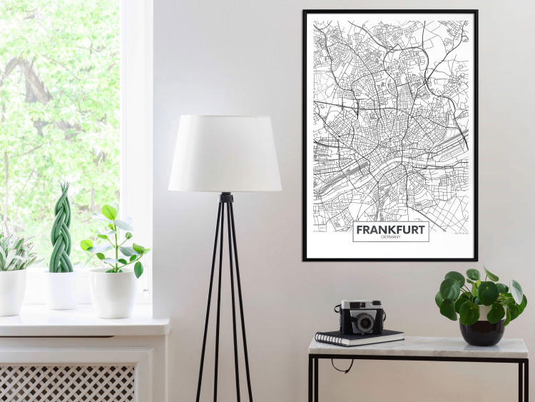 Poster Map of Frankfurt - black and white map of a German city with label 116360 additionalImage 3