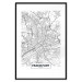 Poster Map of Frankfurt - black and white map of a German city with label 116360 additionalThumb 15