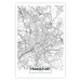 Poster Map of Frankfurt - black and white map of a German city with label 116360