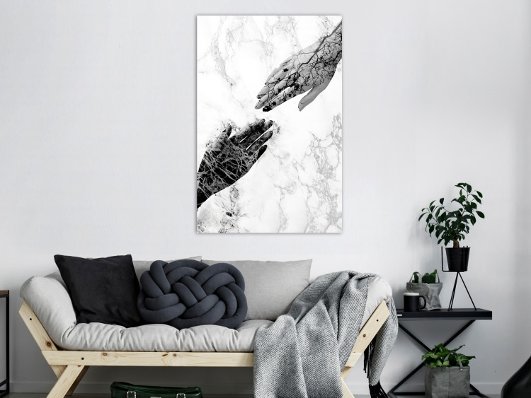 Canvas Print Nature's Art in Hands (1-part) - Black and White Abstraction 117260 additionalImage 3