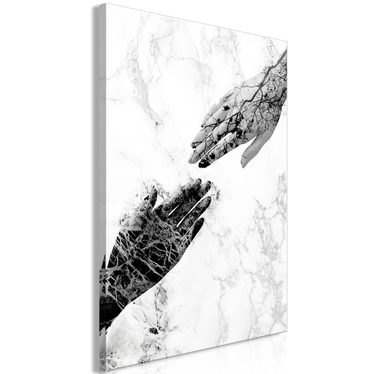 Canvas Print Nature's Art in Hands (1-part) - Black and White Abstraction 117260 additionalImage 2
