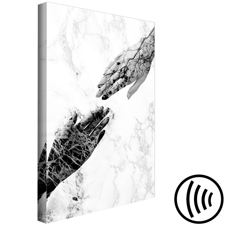 Canvas Print Nature's Art in Hands (1-part) - Black and White Abstraction 117260 additionalImage 6