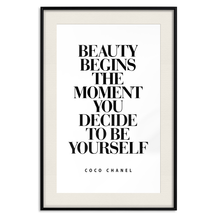 Poster Coco Chanel - simple black and white composition with English texts 117360 additionalImage 18