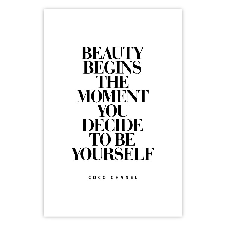 Poster Coco Chanel - simple black and white composition with English texts 117360 additionalImage 25