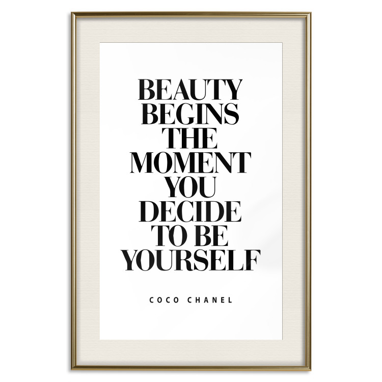 Poster Coco Chanel - simple black and white composition with English texts 117360 additionalImage 19