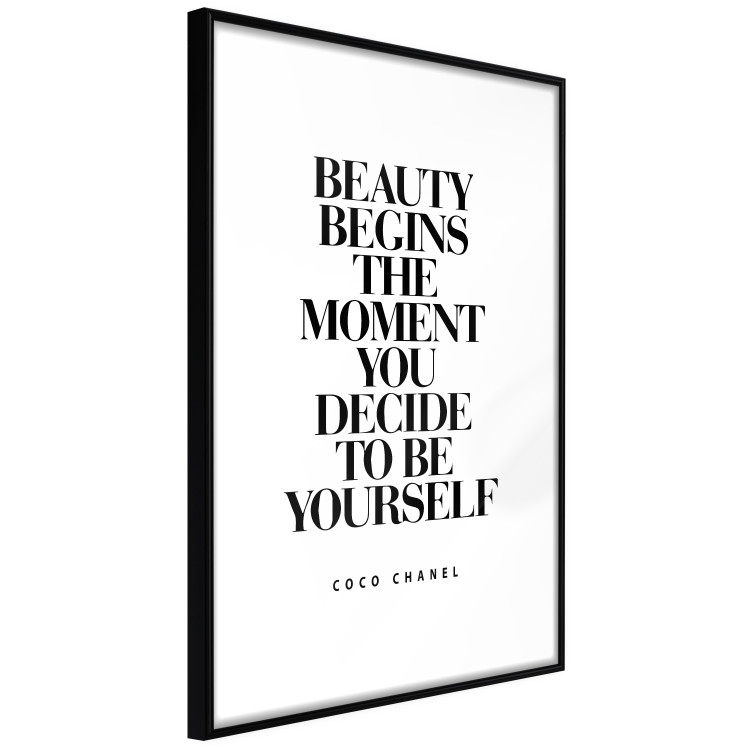 Poster Coco Chanel - simple black and white composition with English texts 117360 additionalImage 13