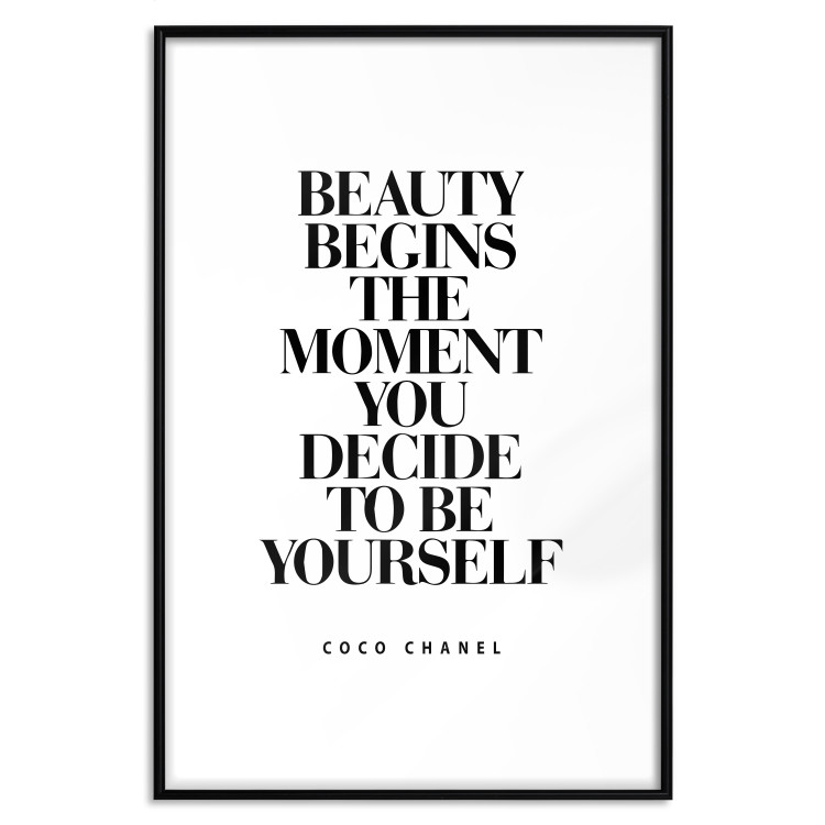 Poster Coco Chanel - simple black and white composition with English texts 117360 additionalImage 17