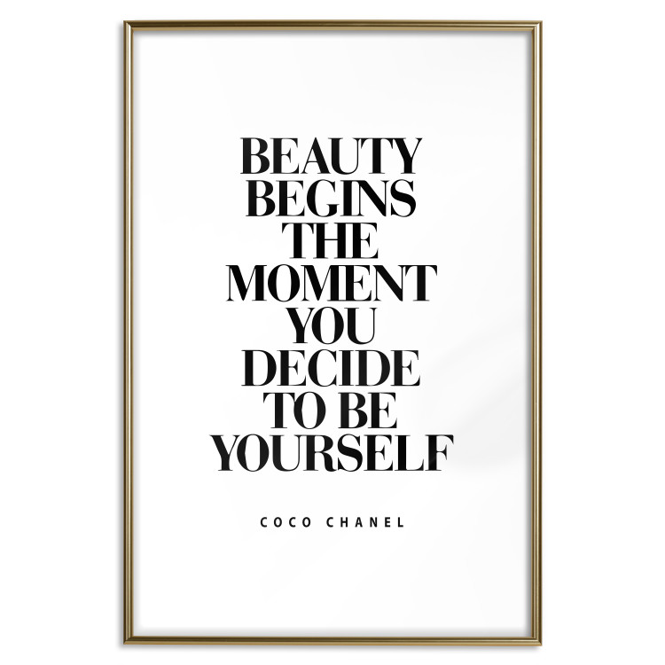 Poster Coco Chanel - simple black and white composition with English texts 117360 additionalImage 16