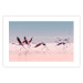 Poster Flamingo Race - summer landscape of pastel water with pink birds 117460 additionalThumb 25