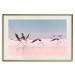 Poster Flamingo Race - summer landscape of pastel water with pink birds 117460 additionalThumb 19