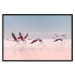 Poster Flamingo Race - summer landscape of pastel water with pink birds 117460 additionalThumb 24