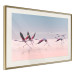 Poster Flamingo Race - summer landscape of pastel water with pink birds 117460 additionalThumb 2
