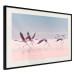 Poster Flamingo Race - summer landscape of pastel water with pink birds 117460 additionalThumb 3