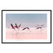 Poster Flamingo Race - summer landscape of pastel water with pink birds 117460 additionalThumb 17