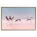 Poster Flamingo Race - summer landscape of pastel water with pink birds 117460 additionalThumb 16