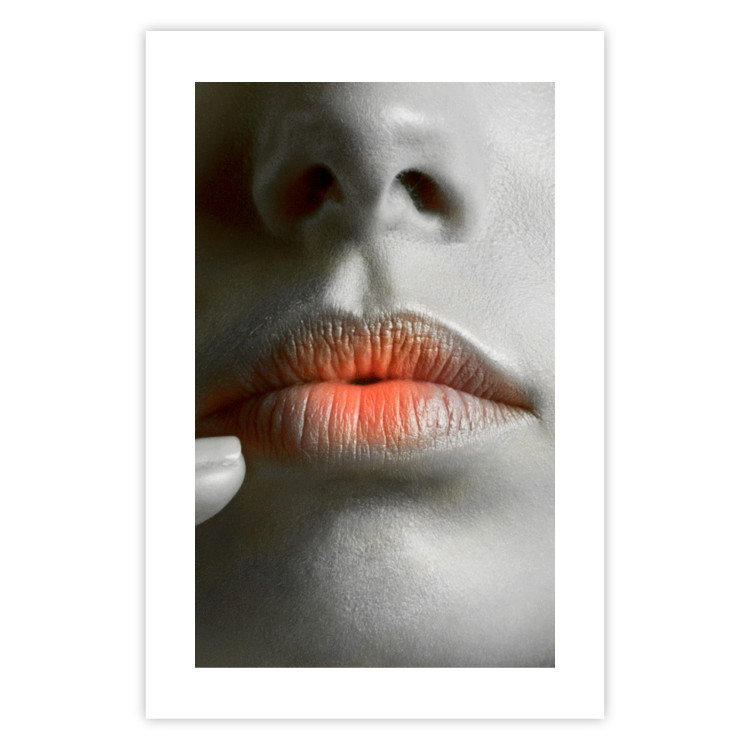 Wall Poster Hot Lips - black and white composition with a close-up of a woman's face 117560 additionalImage 25