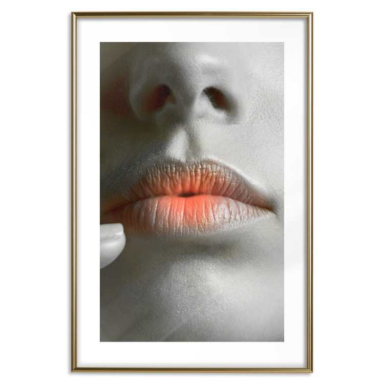 Wall Poster Hot Lips - black and white composition with a close-up of a woman's face 117560 additionalImage 16