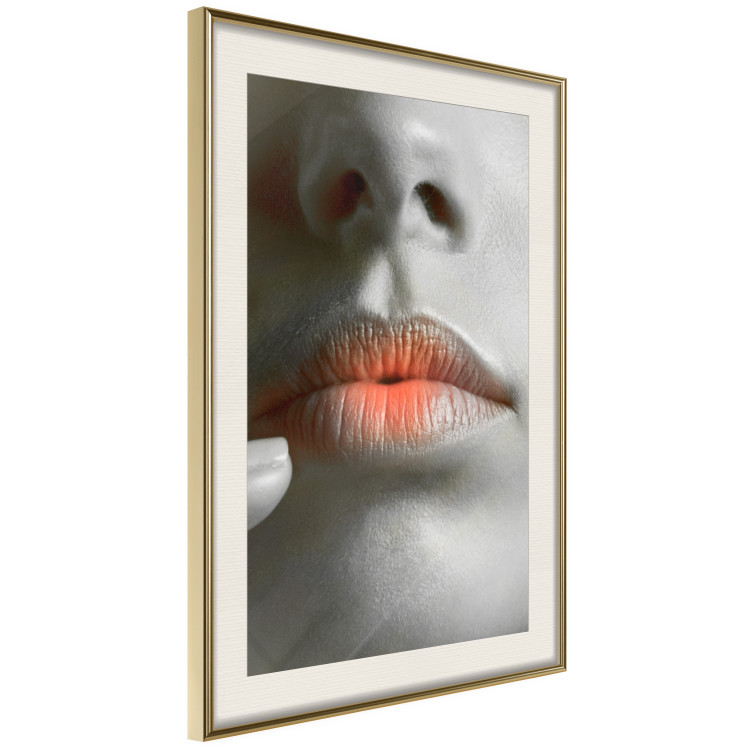 Wall Poster Hot Lips - black and white composition with a close-up of a woman's face 117560 additionalImage 2
