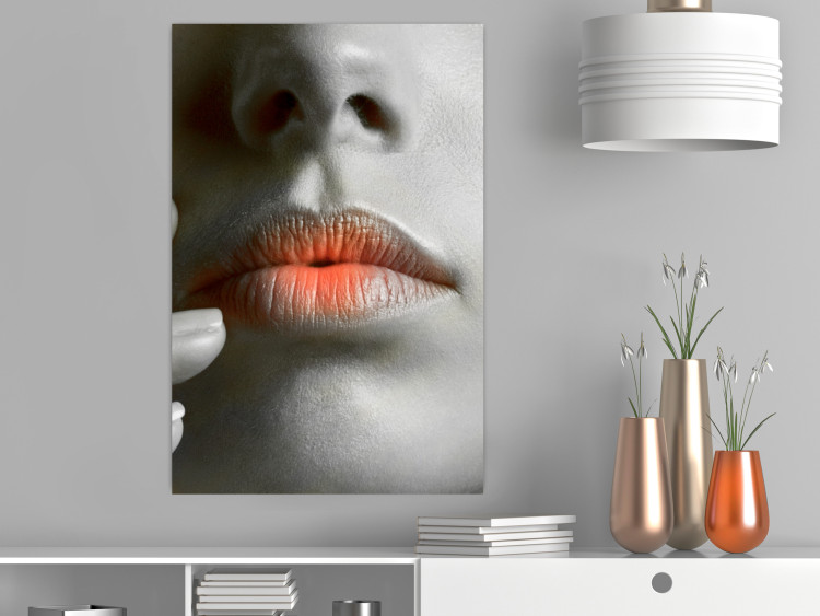 Wall Poster Hot Lips - black and white composition with a close-up of a woman's face 117560 additionalImage 17