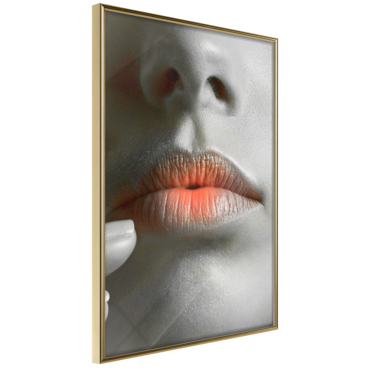 Wall Poster Hot Lips - black and white composition with a close-up of a woman's face 117560 additionalImage 14