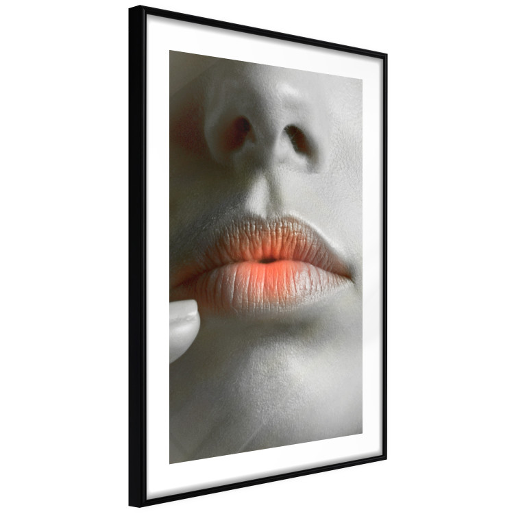 Wall Poster Hot Lips - black and white composition with a close-up of a woman's face 117560 additionalImage 11