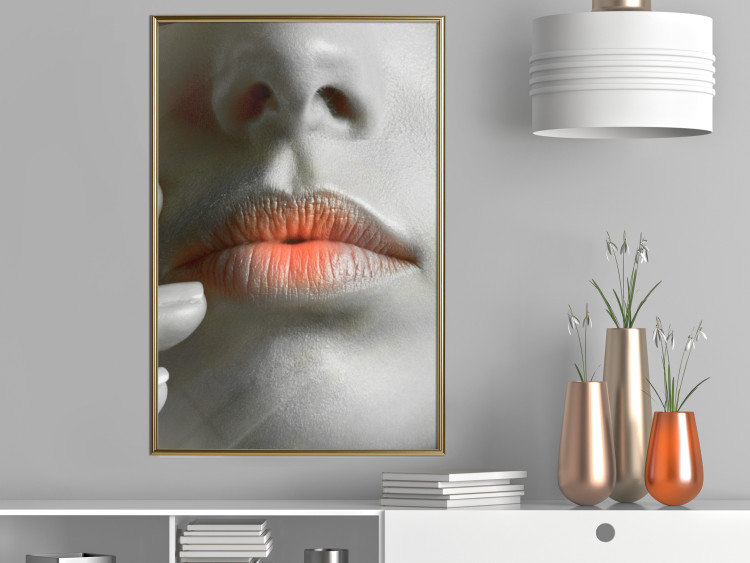 Wall Poster Hot Lips - black and white composition with a close-up of a woman's face 117560 additionalImage 7