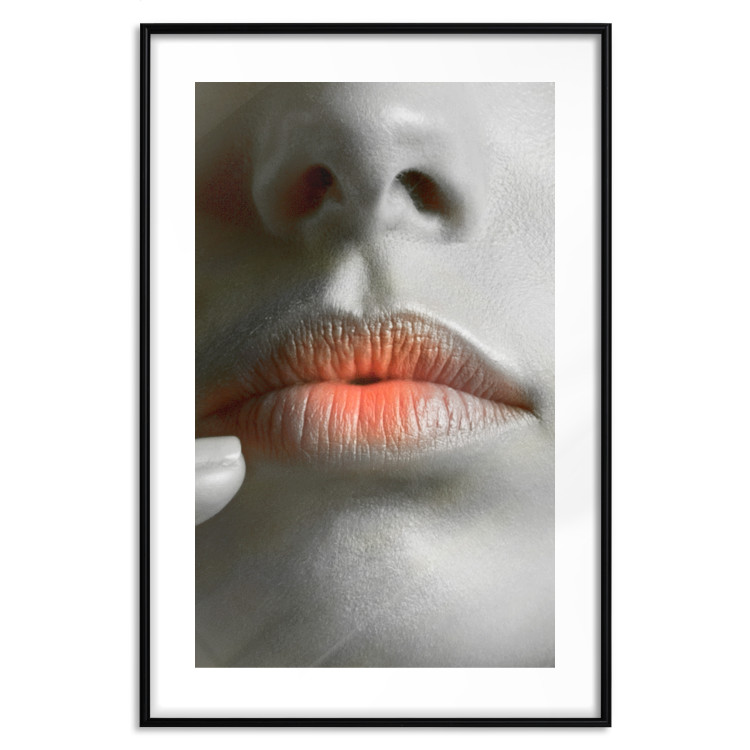Wall Poster Hot Lips - black and white composition with a close-up of a woman's face 117560 additionalImage 15