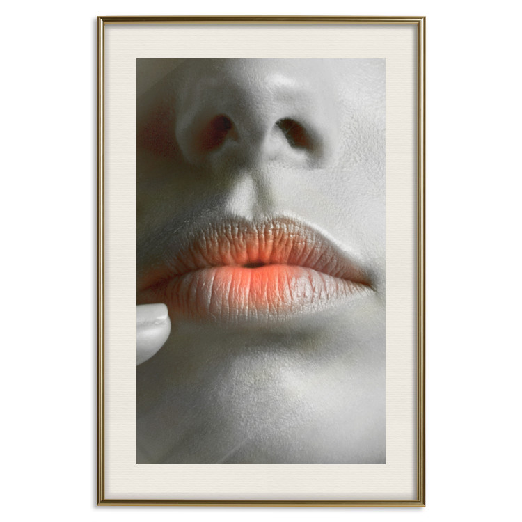 Wall Poster Hot Lips - black and white composition with a close-up of a woman's face 117560 additionalImage 19
