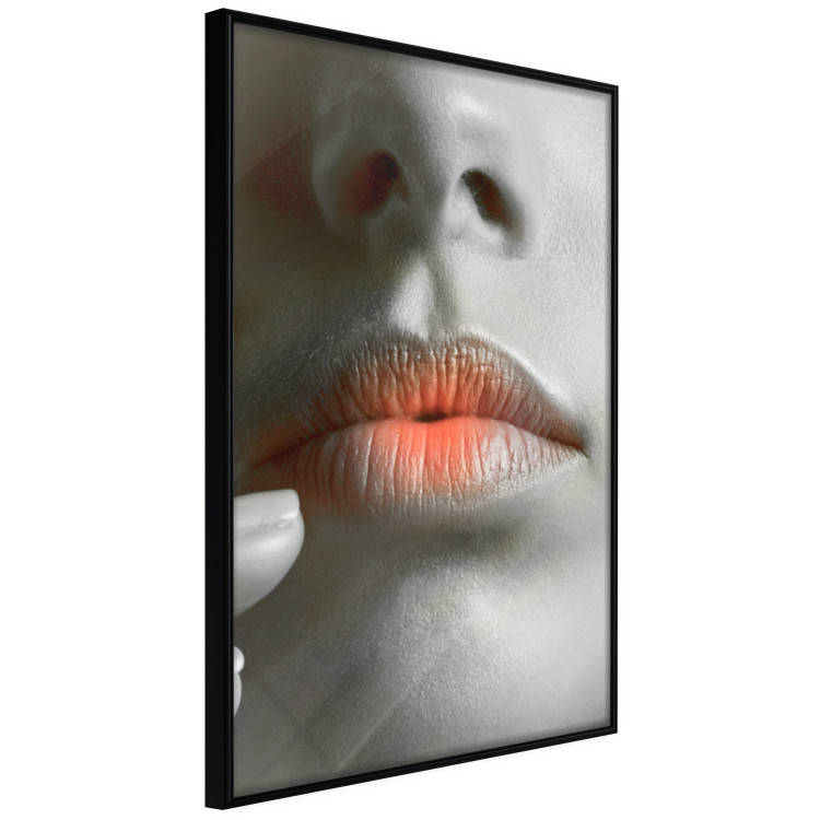 Wall Poster Hot Lips - black and white composition with a close-up of a woman's face 117560 additionalImage 10