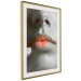 Wall Poster Hot Lips - black and white composition with a close-up of a woman's face 117560 additionalThumb 2