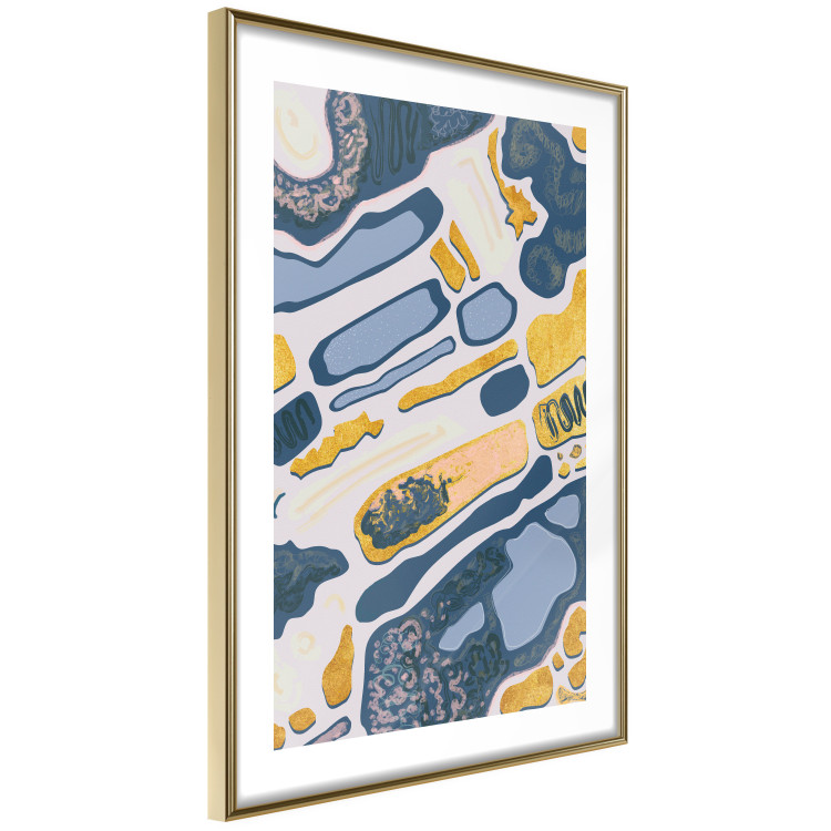 Wall Poster Organic Nature - artistic yellow and blue patterns on a light background 122660 additionalImage 6