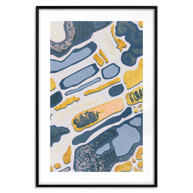 Wall Poster Organic Nature - artistic yellow and blue patterns on a light background 122660 additionalImage 15