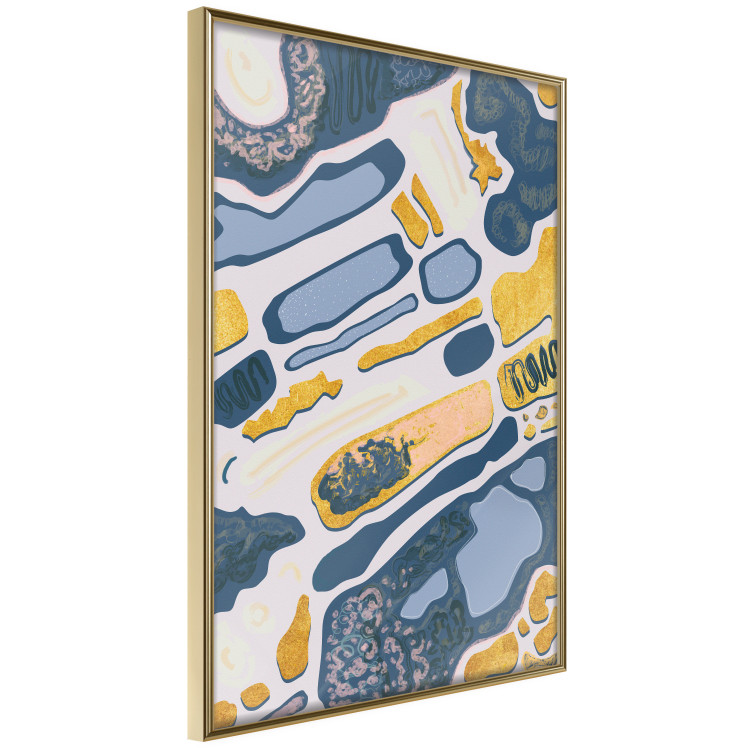 Wall Poster Organic Nature - artistic yellow and blue patterns on a light background 122660 additionalImage 14