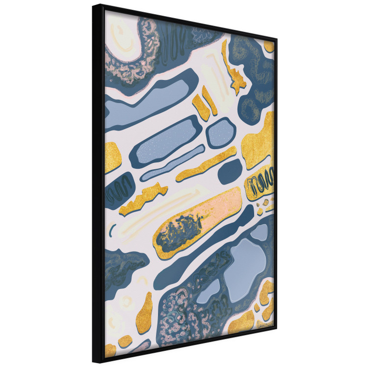 Wall Poster Organic Nature - artistic yellow and blue patterns on a light background 122660 additionalImage 12
