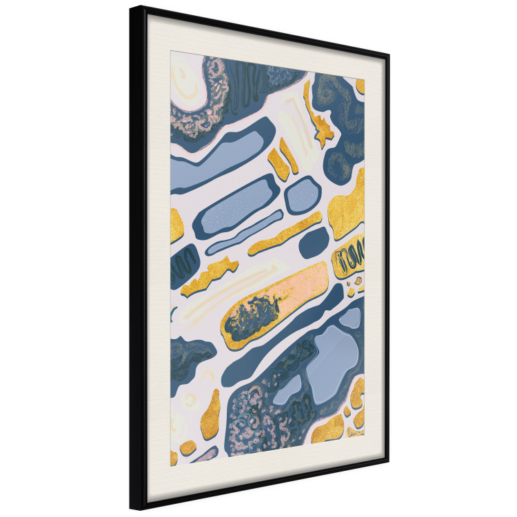 Wall Poster Organic Nature - artistic yellow and blue patterns on a light background 122660 additionalImage 3